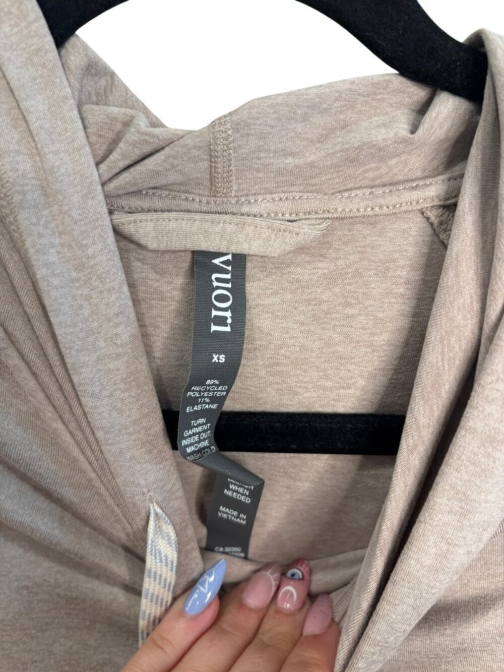 Vuori Halo Oversized Hoodie Oyster Heather Size XS - Picture 5 of 5